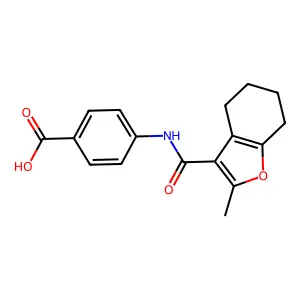 4-[(2-Methyl-4,5,6,7-tetrahydro-benzofuran-3-carbonyl)-amino]-benzoic acid structure