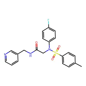 2-[(4-Fluoro-phenyl)-(toluene-4-sulfonyl)-amino]-N-pyridin-3-ylmethyl-acetamide structure