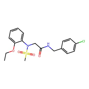 N-[(4-chlorophenyl)methyl]-2-(2-ethoxy-N-methylsulfonylanilino)acetamide structure