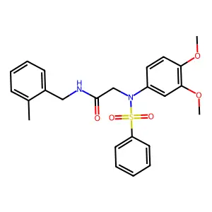 2-[3,4-dimethoxy(phenylsulfonyl)anilino]-N-(2-methylbenzyl)acetamide structure