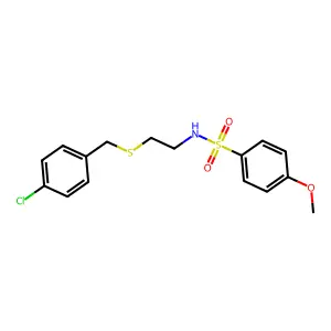 N-{2-[(4-chlorobenzyl)sulfanyl]ethyl}-4-methoxybenzenesulfonamide structure