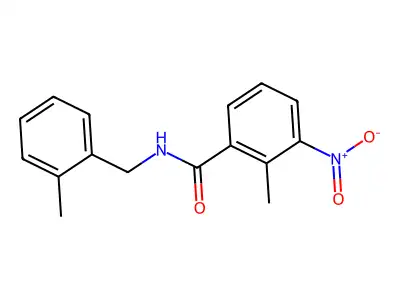 2-methyl-N-(2-methylbenzyl)-3-nitrobenzamide structure