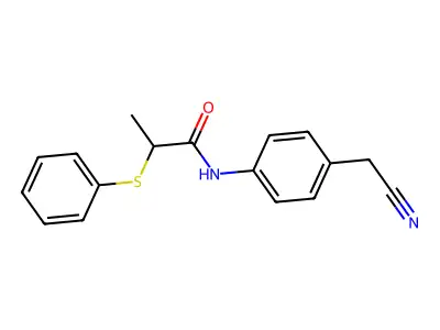 N-[4-(cyanomethyl)phenyl]-2-(phenylsulfanyl)propanamide structure