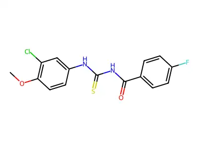 N-[(3-chloro-4-methoxyphenyl)carbamothioyl]-4-fluorobenzamide structure