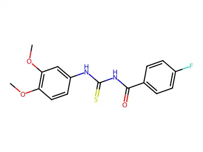 N-[(3,4-dimethoxyphenyl)carbamothioyl]-4-fluorobenzamide structure