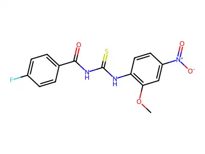 4-fluoro-N-[(2-methoxy-4-nitrophenyl)carbamothioyl]benzamide structure