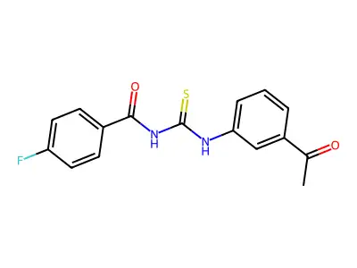 N-[(3-acetylphenyl)carbamothioyl]-4-fluorobenzamide structure