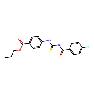 Propyl 4-({[(4-fluorophenyl)carbonyl]carbamothioyl}amino)benzoate structure