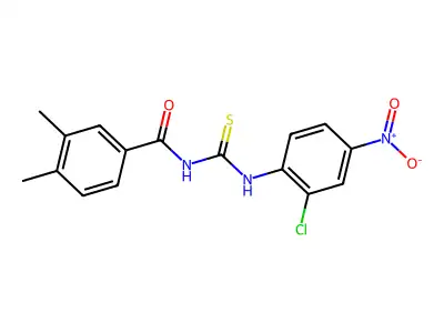 N-[(2-chloro-4-nitrophenyl)carbamothioyl]-3,4-dimethylbenzamide structure