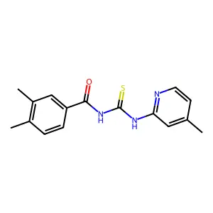 3,4-dimethyl-N-[(4-methylpyridin-2-yl)carbamothioyl]benzamide structure