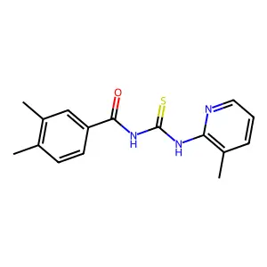 3,4-dimethyl-N-[(3-methylpyridin-2-yl)carbamothioyl]benzamide structure
