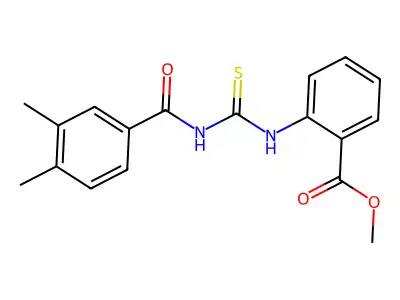 Methyl 2-({[(3,4-dimethylphenyl)carbonyl]carbamothioyl}amino)benzoate structure