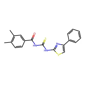 1-(3,4-Dimethyl-benzoyl)-3-(4-phenyl-thiazol-2-yl)-thiourea structure