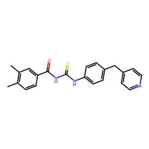 3,4-dimethyl-N-{[4-(pyridin-4-ylmethyl)phenyl]carbamothioyl}benzamide structure