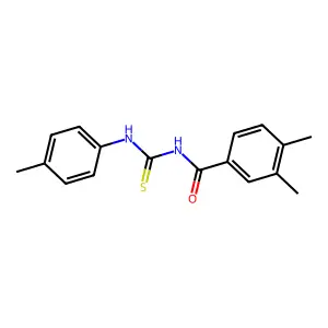 3,4-dimethyl-N-[(4-methylphenyl)carbamothioyl]benzamide structure