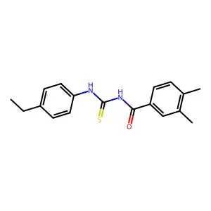 N-[(4-ethylphenyl)carbamothioyl]-3,4-dimethylbenzamide structure