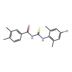 N-[(4-bromo-2,6-dimethylphenyl)carbamothioyl]-3,4-dimethylbenzamide structure