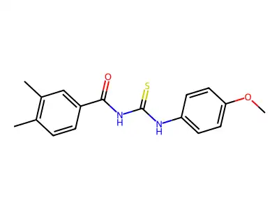N-[(4-methoxyphenyl)carbamothioyl]-3,4-dimethylbenzamide structure