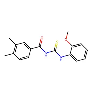 N-[(2-methoxyphenyl)carbamothioyl]-3,4-dimethylbenzamide structure