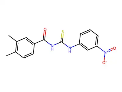 3,4-dimethyl-N-[(3-nitrophenyl)carbamothioyl]benzamide structure