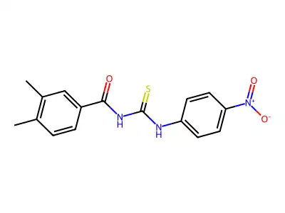 3,4-dimethyl-N-[(4-nitrophenyl)carbamothioyl]benzamide structure