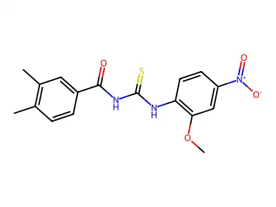 N-[(2-methoxy-4-nitrophenyl)carbamothioyl]-3,4-dimethylbenzamide structure