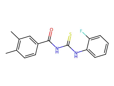 N-[(2-fluorophenyl)carbamothioyl]-3,4-dimethylbenzamide structure