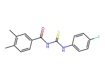 N-[(4-fluorophenyl)carbamothioyl]-3,4-dimethylbenzamide structure