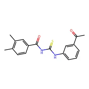 N-[(3-acetylphenyl)carbamothioyl]-3,4-dimethylbenzamide structure