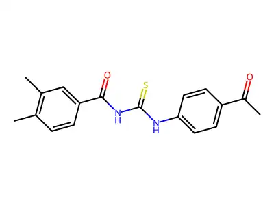 N-[(4-acetylphenyl)carbamothioyl]-3,4-dimethylbenzamide structure