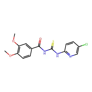 N-[(5-chloropyridin-2-yl)carbamothioyl]-3,4-dimethoxybenzamide structure