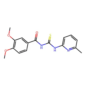 3,4-dimethoxy-N-[(6-methylpyridin-2-yl)carbamothioyl]benzamide structure