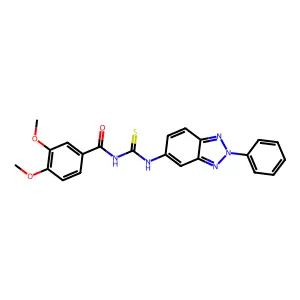 3,4-dimethoxy-N-[(2-phenyl-2H-benzotriazol-5-yl)carbamothioyl]benzamide structure