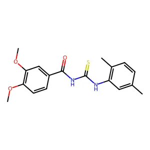 N-(3,4-dimethoxybenzoyl)-N'-(2,5-dimethylphenyl)thiourea structure