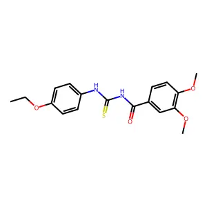 N-[(4-ethoxyphenyl)carbamothioyl]-3,4-dimethoxybenzamide structure