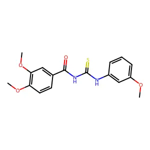 3,4-dimethoxy-N-[(3-methoxyphenyl)carbamothioyl]benzamide structure