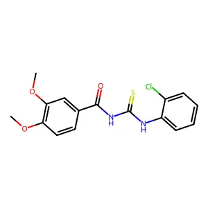 N-(2-chlorophenyl)-N'-(3,4-dimethoxybenzoyl)thiourea structure