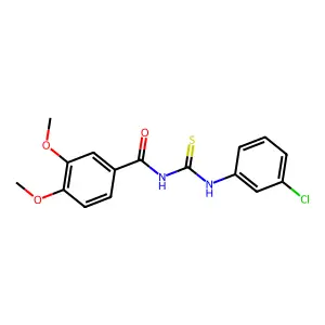 N-(3-chlorophenyl)-N'-(3,4-dimethoxybenzoyl)thiourea structure