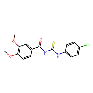N-(4-chlorophenyl)-N'-(3,4-dimethoxybenzoyl)thiourea structure