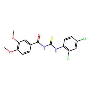 N-[(2,4-dichlorophenyl)carbamothioyl]-3,4-dimethoxybenzamide structure