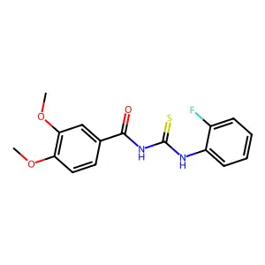 N-[(2-fluorophenyl)carbamothioyl]-3,4-dimethoxybenzamide structure