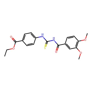 Ethyl 4-({[(3,4-dimethoxybenzoyl)amino]carbothioyl}amino)benzoate structure