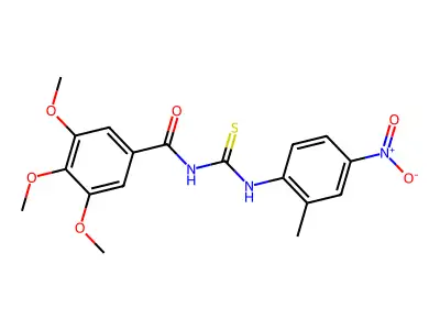 3,4,5-trimethoxy-N-[(2-methyl-4-nitrophenyl)carbamothioyl]benzamide structure