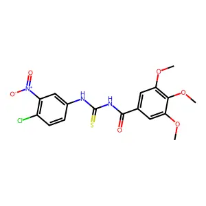 N-[(4-chloro-3-nitrophenyl)carbamothioyl]-3,4,5-trimethoxybenzamide structure