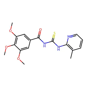 3,4,5-trimethoxy-N-[(3-methylpyridin-2-yl)carbamothioyl]benzamide structure