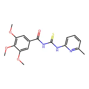 3,4,5-trimethoxy-N-[(6-methylpyridin-2-yl)carbamothioyl]benzamide structure