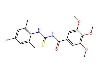 N-[(4-bromo-2,6-dimethylphenyl)carbamothioyl]-3,4,5-trimethoxybenzamide structure