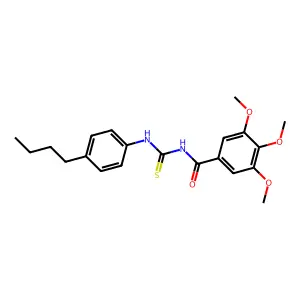 N-[(4-butylphenyl)carbamothioyl]-3,4,5-trimethoxybenzamide structure
