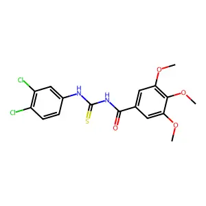 N-[(3,4-dichlorophenyl)carbamothioyl]-3,4,5-trimethoxybenzamide structure