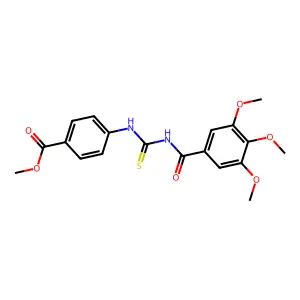 Methyl 4-({[(3,4,5-trimethoxybenzoyl)amino]carbothioyl}amino)benzoate structure